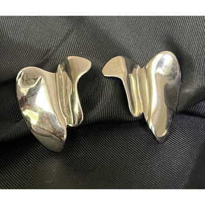 Vintage Accessocraft NYC Clip Earrings Modernist Style Clip Earrings 1"x1"